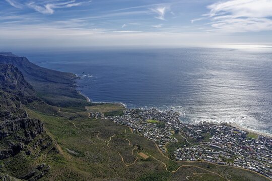 View of Cape Town from top of Table Mountain, South Africa