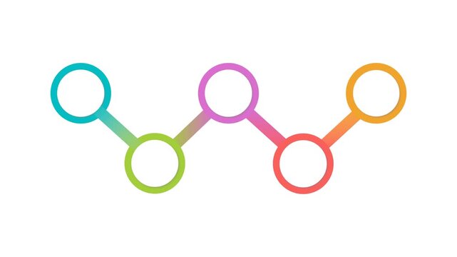 Animated 5 Step Connected Circles Roadmap Infographic Template