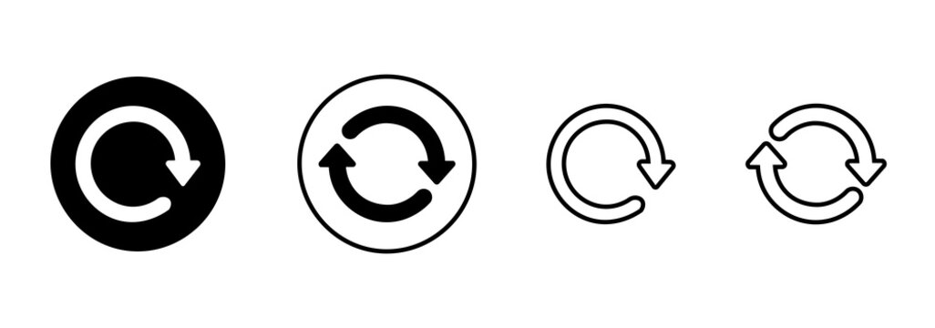 Refresh icon set. Reload signs and symbols. Update icons. Illustrations