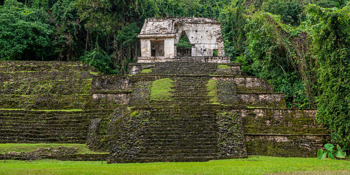 Skull temple panorama, Palenque, Chiapas, Mexico.