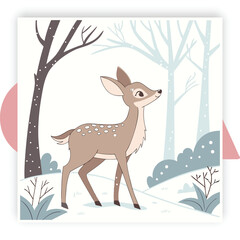 Obraz premium Deer wild forest animal vector icon.