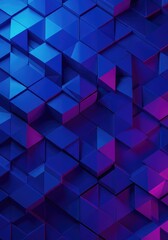 Obraz premium Interlocking angular shapes create a complex, repeating geometric structure. This abstract digital design emphasizes organization and visual rhythm, design, complexity, visualization