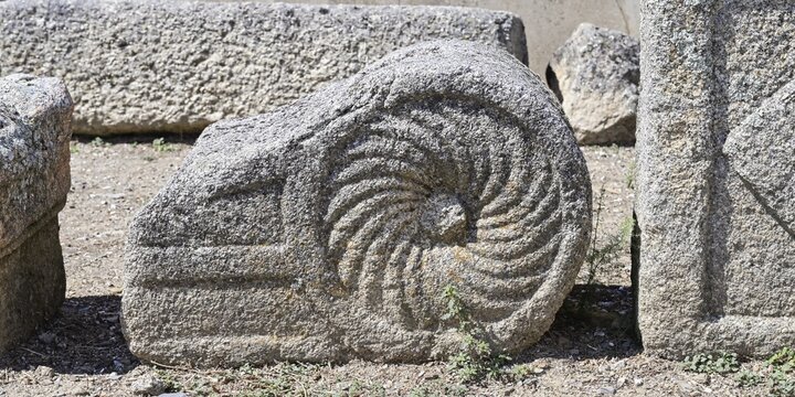 Roman stele, Decommissioned medieval Catholic cathedral, Idanha-a-Velha village, Serra da Estrela, Beira Alta, Portugal