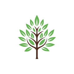 Fototapeta premium Modern Tree Logo Green Nature Leaf Symbol for Eco Organic and Environmental Brand