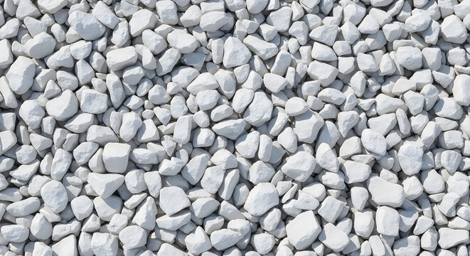 Collection of irregularly shaped gray river pebbles spread across a flat surface.