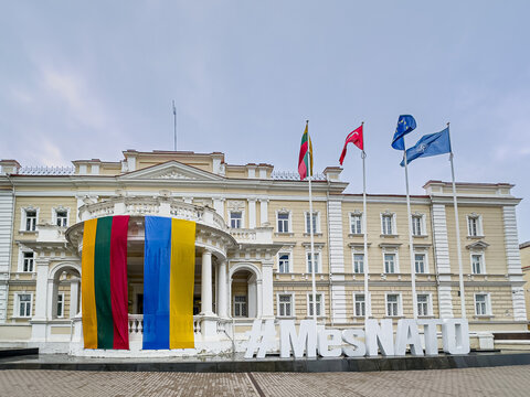 Vilnius,Lithuania - pril 14, 2024: Cultural Heritage Explored: Journeying through Vilnius Timeless Street Scenes