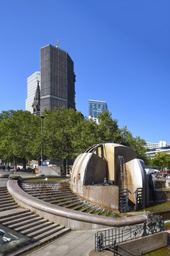 World Globe fountain, Fountain representing the Earth, Breitscheidplatz, Charlottenburg, Berlin, Germany