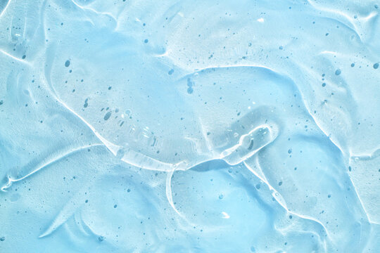 clear gel shapes with bubbles against a light background