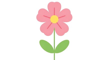 Pink Flower Cartoon Illustration.