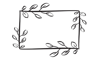 Frame design flower flora leaf border design wedding nature spring season mockup banner botanical vintage template drawing black color greeting card flora flower leaf frame beautiful frame flower leaf © StreetOnCamara