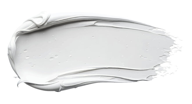 Smear of white cream on a plain background for design 