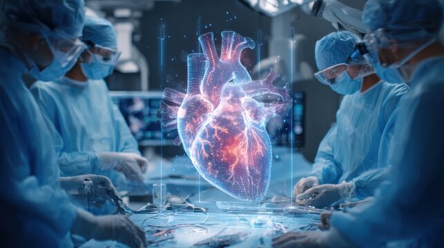 Surgeons perform heart surgery with holographic display