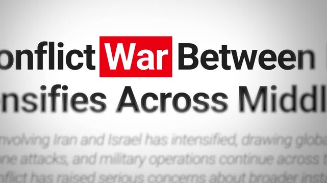 International diplomacy emerges as a headline concept in newspapers highlighting War typography, global conflict and strategic, 4k animation