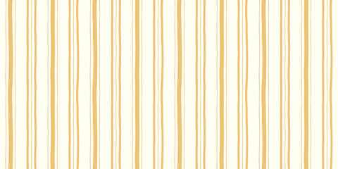 Hand drawn style stripe pattern with natural wave effect. Yellow organic flowing vertical Lines. Minimalist striped seamless background. Texture for textile, wallpaper, apparel, home decor, packaging © Svetlana