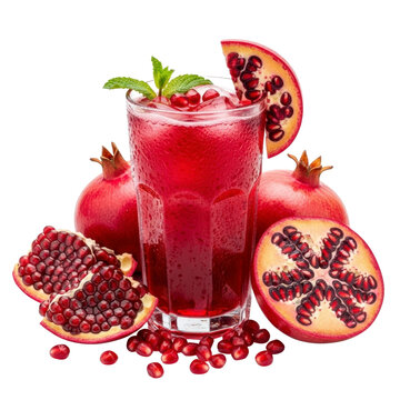 Pomegranate juice with fresh fruit and mint