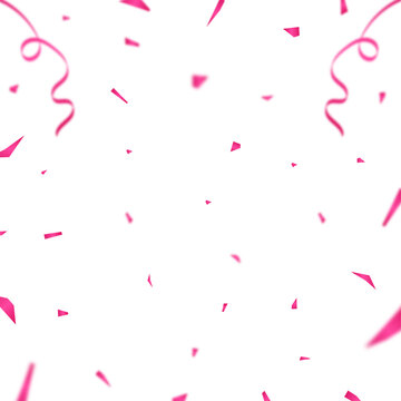Pink Confetti Celebration Background, Festive Pink Confetti Frame Background, Party Confetti Falling On White Background, Pink Celebration Confetti Border Design