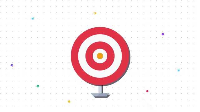 Business Target Icon with Bullseye and Arrow for Goal Achievement