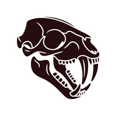 A stylized depiction of a cat skull in a dark graphic style © HABIBULLA