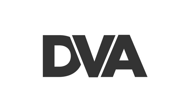 DVA logo design template with strong and modern bold text. Initial based vector logotype featuring simple and minimal typography. Trendy company identity.
