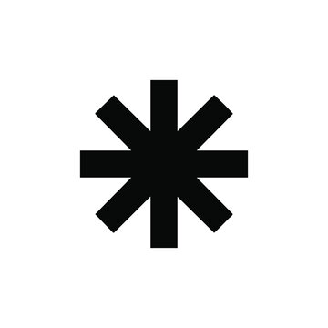 Black asterisk symbol vector icon