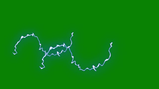 Heavy clouds bringing thunder, lightnings and storm, Electric lightning,  lightning storm, Lightning flash Thunderbolt isolated, powerful thunder electricity bolt animation on green  background.4k