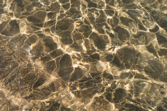 Sunlight water caustics pattern in clear Lake Michigan water