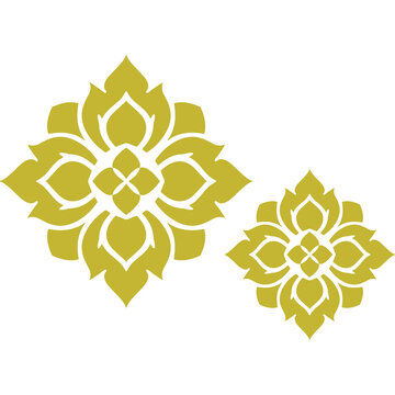 Thai Art traditional asian luxury line art, Decorative, lai Thai Pattern flat Illustration element graphic design	