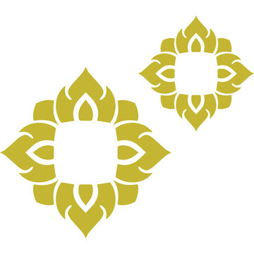 Thai Art traditional asian luxury line art, Decorative, lai Thai Pattern flat Illustration element graphic design	