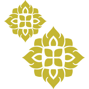 Thai Art traditional asian luxury line art, Decorative, lai Thai Pattern flat Illustration element graphic design	