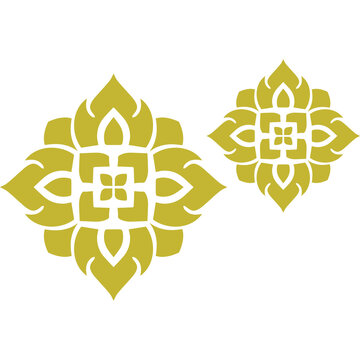 Thai Art traditional asian luxury line art, Decorative, lai Thai Pattern flat Illustration element graphic design	
