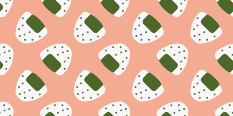sushi seamless pattern. onigiri sushi seamless pattern. sushi seamless pattern background vector illustration © Faisal Amru
