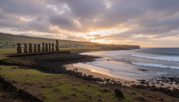 Coast in easter island, Easter Island, Hanga Roa, Chile
