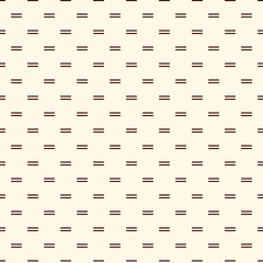 Seamless surface pattern with strokes. Repeated broken horizontal lines. Dashes motif. Simple geometric ornament. Hatched minimalist wallpaper. Modern abstract background with stitches. Vector © funkyplayer