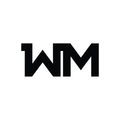 Obraz premium WM monogram logo design letter text name symbol monochrome logotype alphabet character simple logo