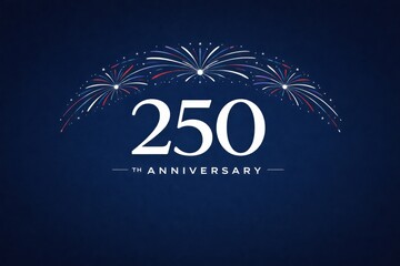 USA independence day 250 years anniversary design with fireworks © dvoevnore