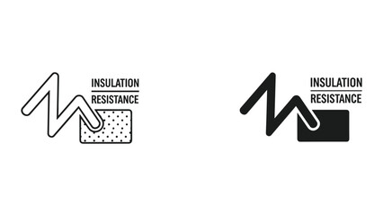 Obraz premium Insulation Resistance Symbol, Thermal Barrier Icon, Heat Proofing Sign, Energy Efficiency Concept