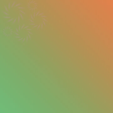 Abstrakter Hintergrund mit weichem Farbverlauf von Gr&uuml;n nach Orange und subtilen geometrischen Sonnen-Elementen