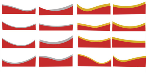 collection of silver, red gold line border ornaments. vector divider for poster, greeting card, brochure, banner, charter.