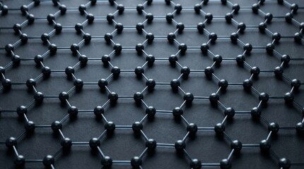 Obraz premium Close Up Hexagonal Lattice Pattern in Metal.