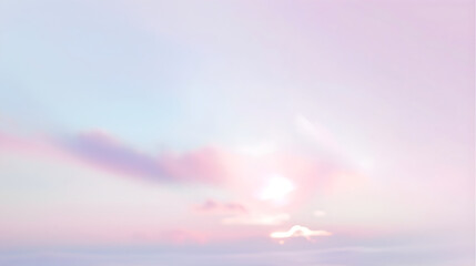 Fototapeta premium Dreamlike Pastel Sunset Landscape with Pink Clouds and Soft Light in Serene Sky