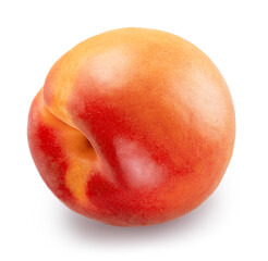 Ripe apricot with red side isolated on white background. File contains clipping path.
