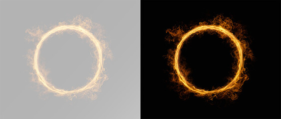 Fototapeta premium Circle fire ring glowing circle and abstract geometric ring with light point for jewelry display and elegant interface design 
