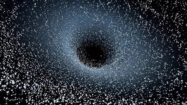 Black hole in space with stars