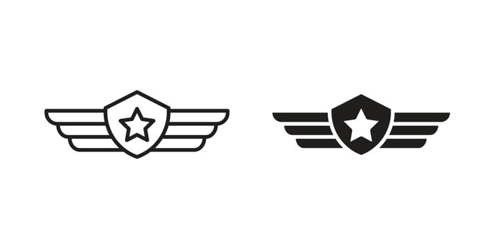 Air force icon. Simple linear element illustration. Thin stroke sign can be used for web, mobile and UI.