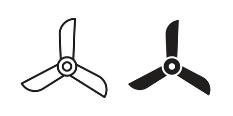 Airscrew icon. Simple linear element illustration. Thin stroke sign can be used for web, mobile and UI. © Haider