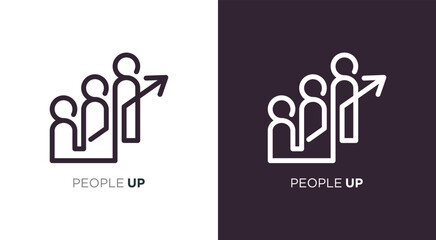 People Upward Growth Logo Business Teamwork and Success Concept. © @Three