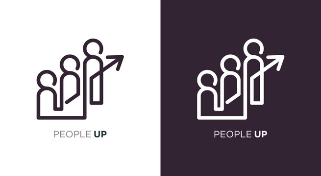 People Upward Growth Logo Business Teamwork and Success Concept.