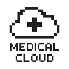 Obraz premium Pixelated medical cloud icon with text displaying medical cloud