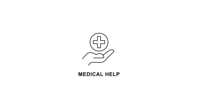 Medical help hand holding cross symbol healthcare concept medical health care