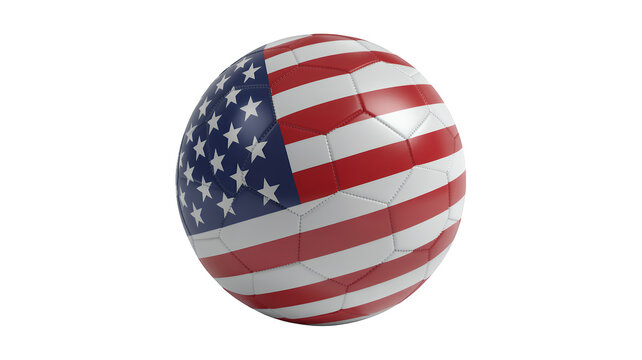 American flag soccer ball sports football isolated on a transparent background